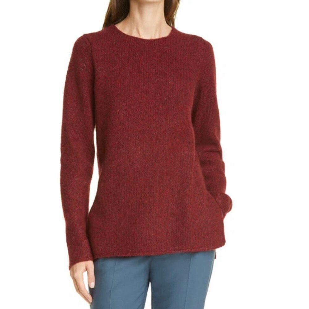 Vince Donegal 100% cashmere knit sweater Size M cherry red
